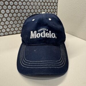 Modelo Cerveza‎ Hat Cap Blue White Spellout Beer Strap Back Dad Casual Adult